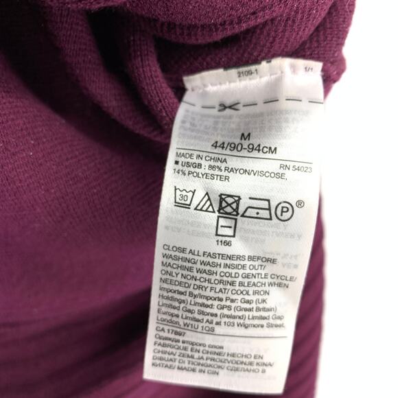 Banana Republic Dress Women's Sz M Plum Button Accent Long Sleeve Scoop Sweater - Picture 7 of 7